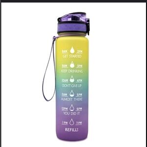 Purple and Yellow Gradient Motivational Water Bottle